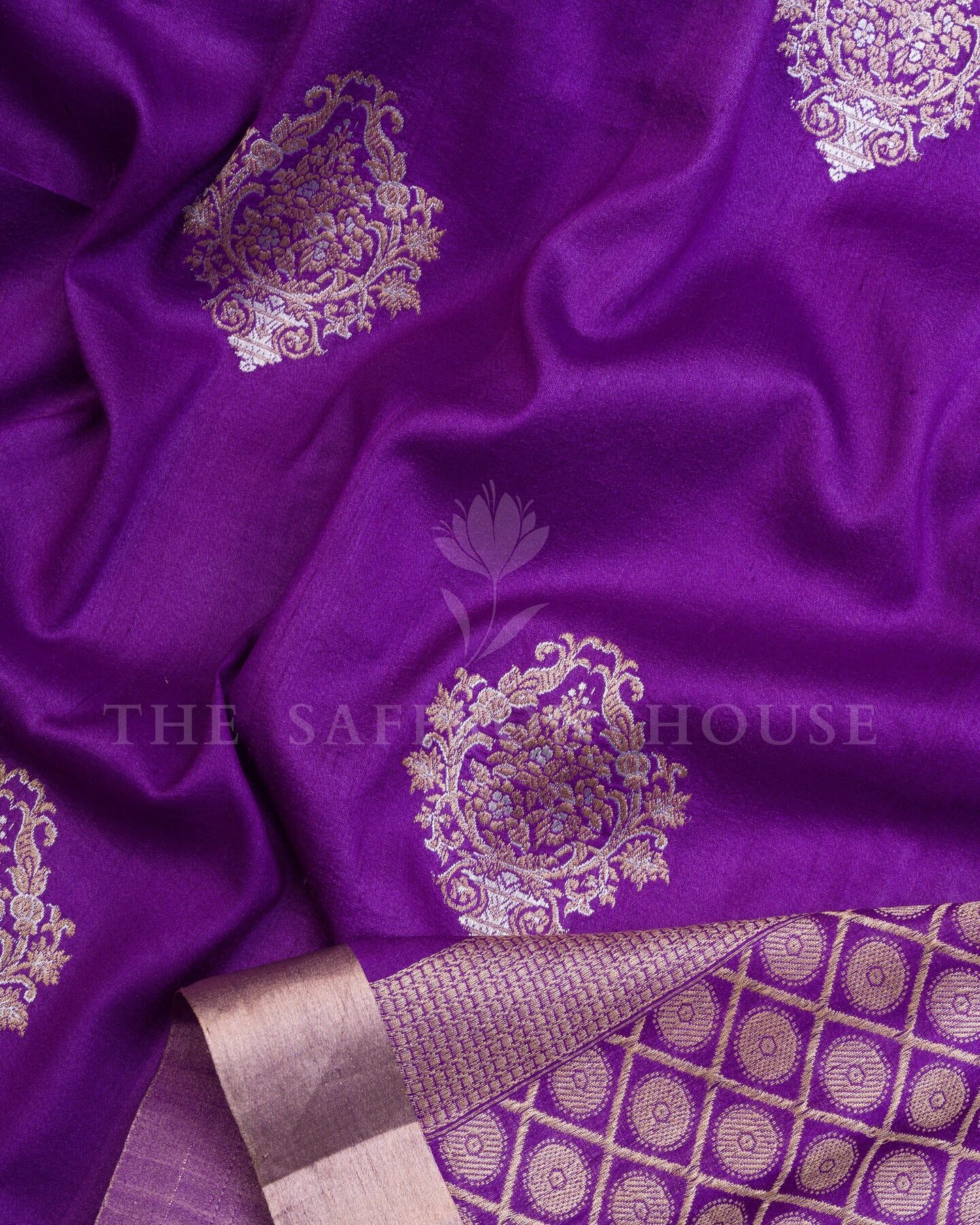 Purple Tussar Silk Saree – The Saffron House