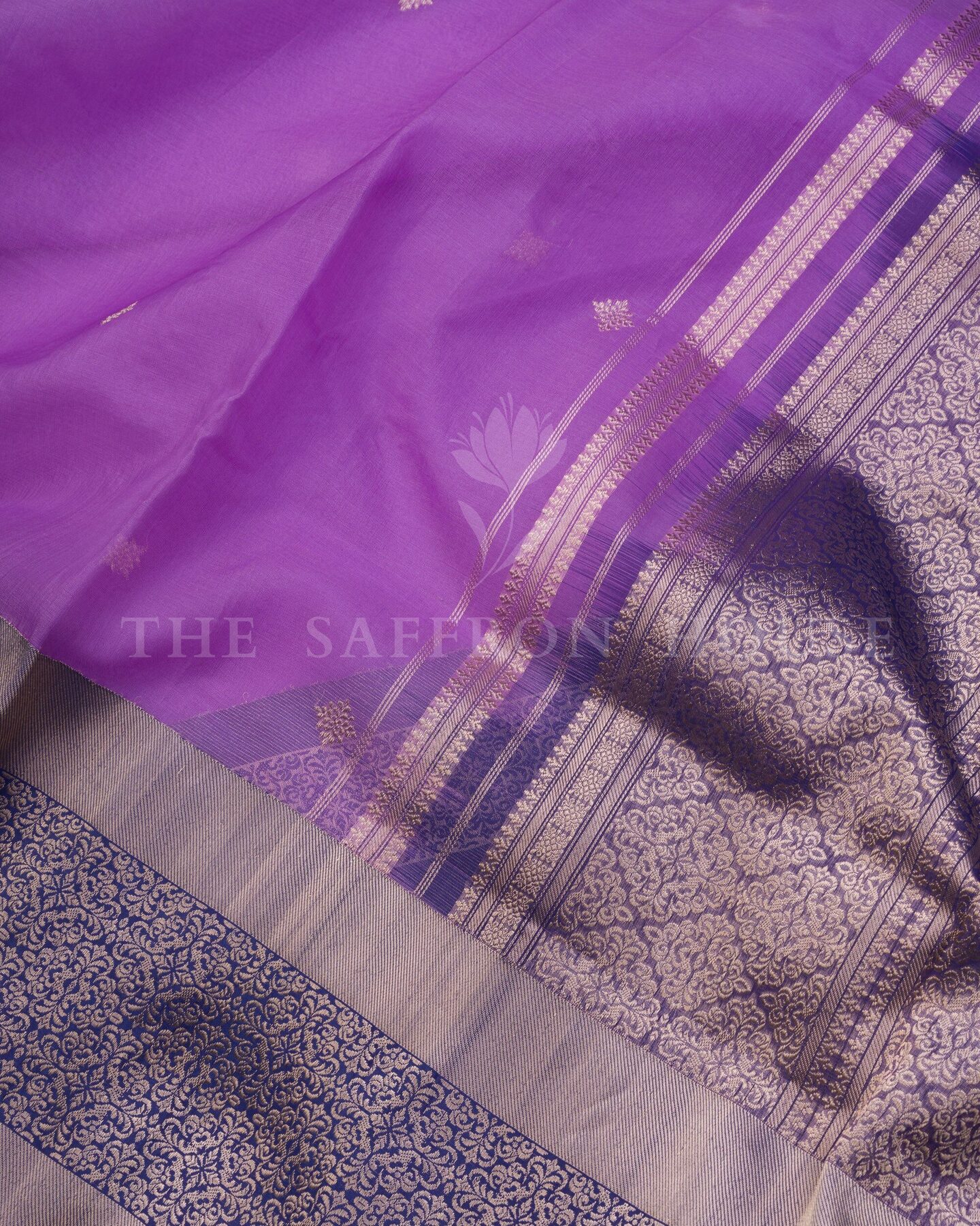 Purple Kora Banarasi Silk Saree – The Saffron House