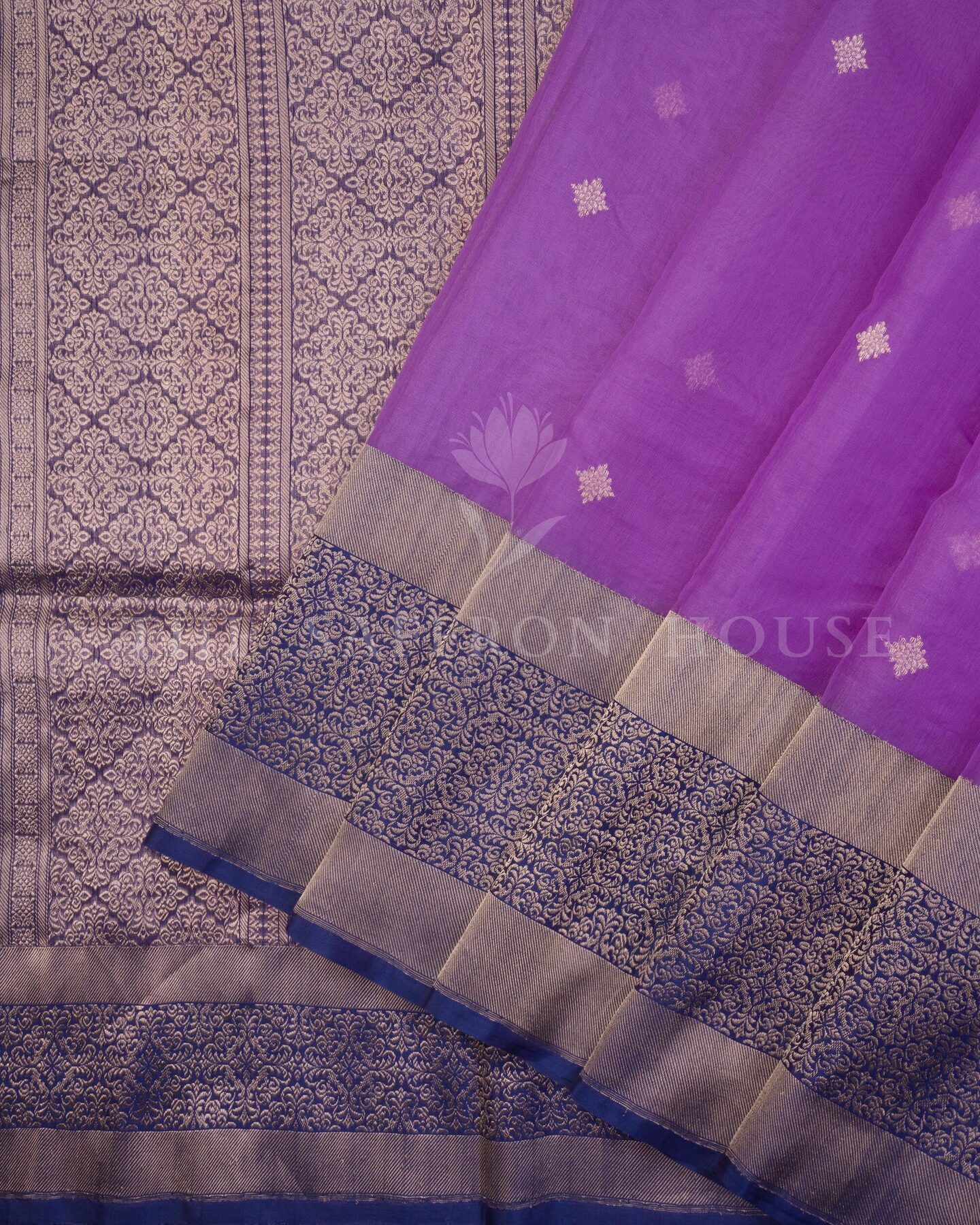Purple Kora Banarasi Silk Saree – The Saffron House