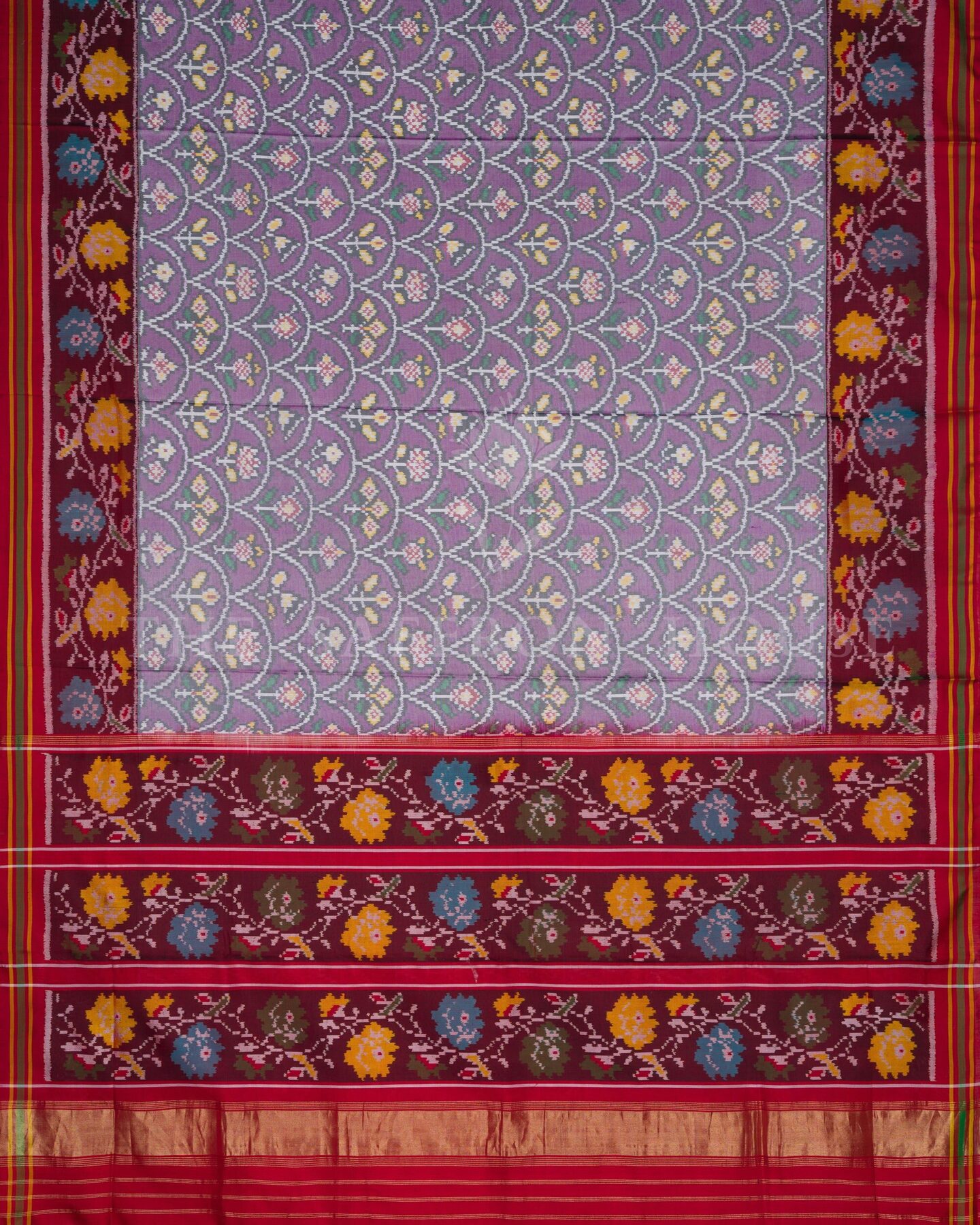 Violet And Burgundy Maroon Handwoven Patola Saree – The Saffron House