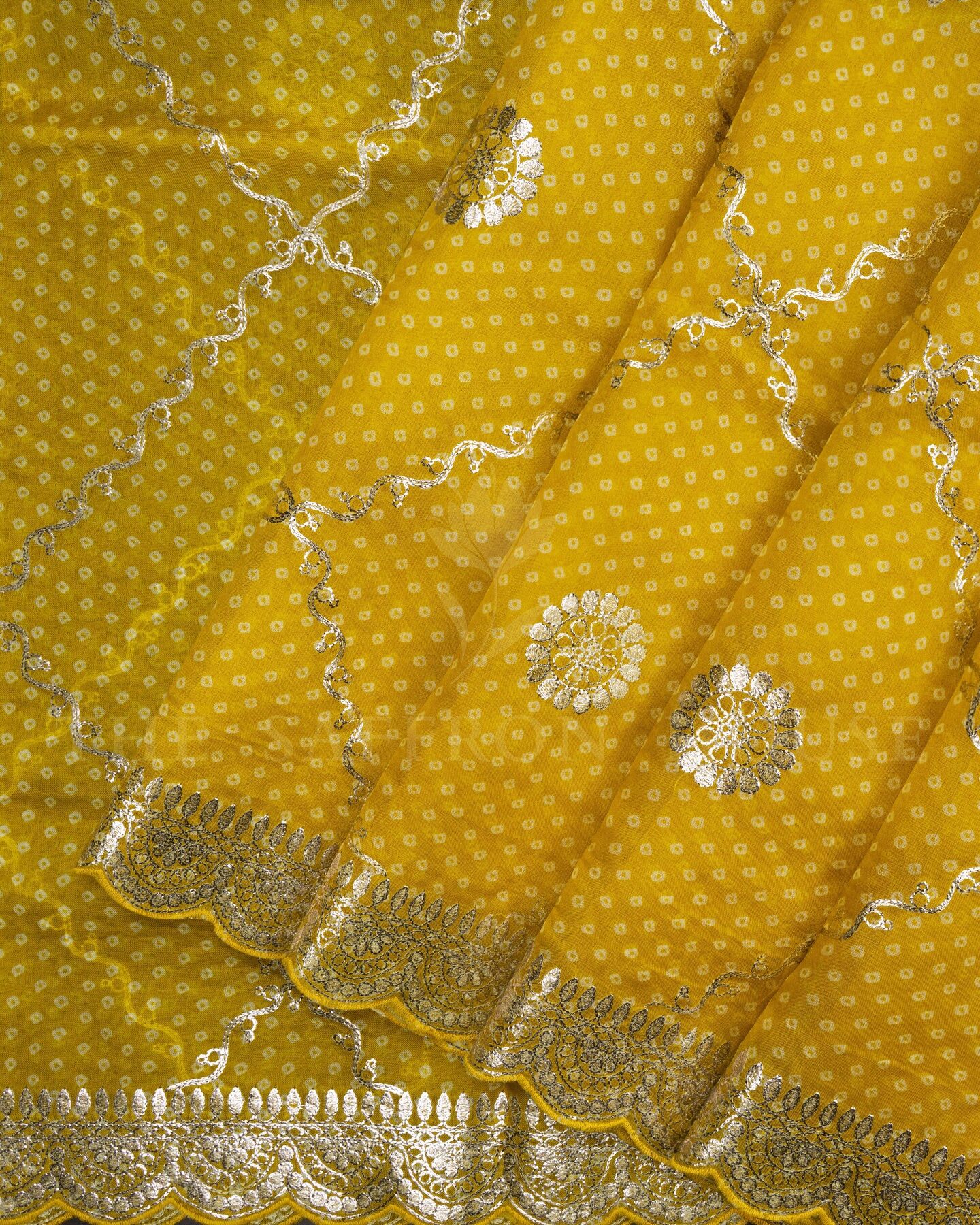 Yellow Organza Banarasi Saree – The Saffron House